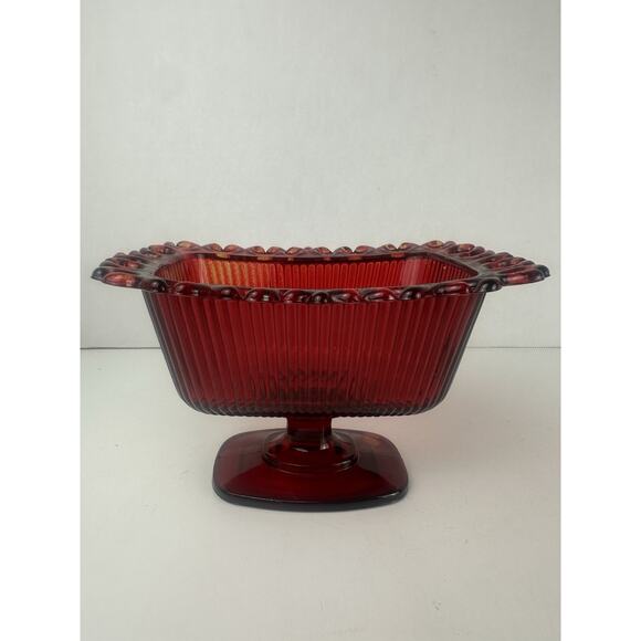 FTDA 1981 Retangular Vintage Pedestal Dish 7" x 5" x 4.5" - Picture 1 of 7